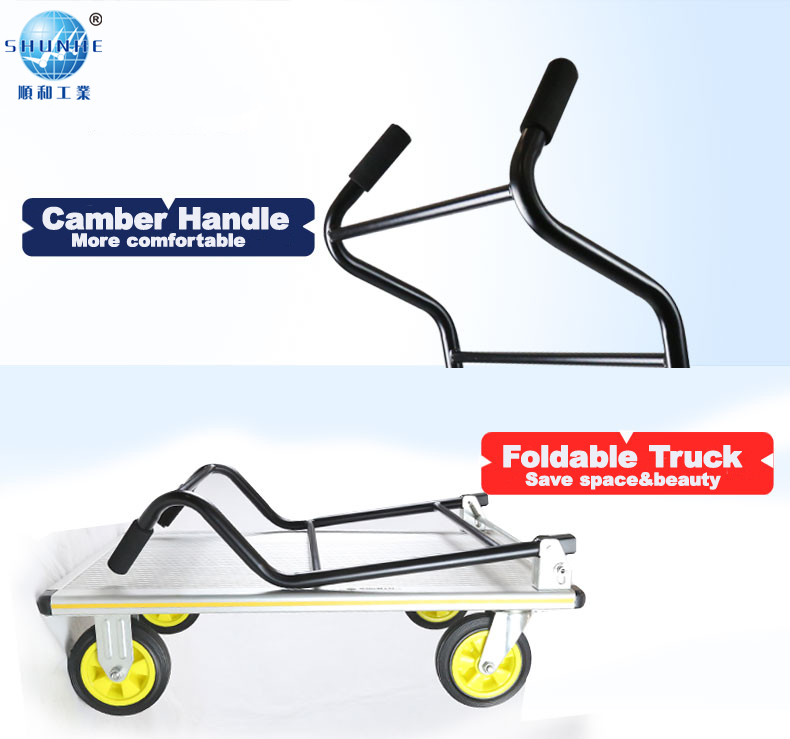 SHUNHE Aluminum platform hand truck heavy duty trolleys 300KG FW99D