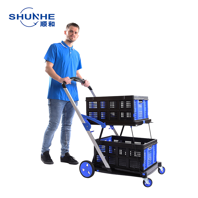 SHUNHE FW99G New Double level folding cart light duty Aluminum