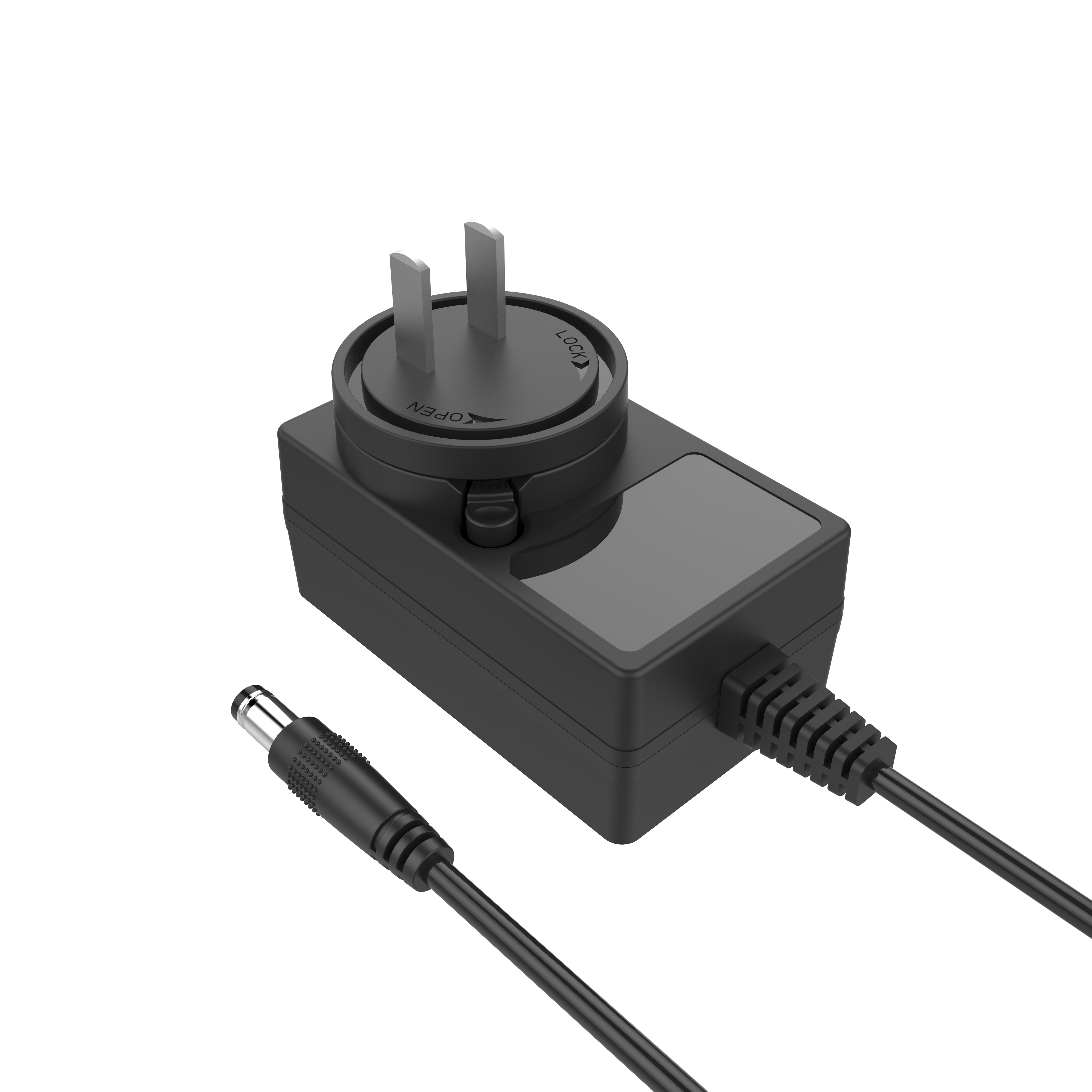 12V2A 24V1A interchangeable plug power adapter with EN 61558: CE/GS/CB/FCC/EMC/ETL1310