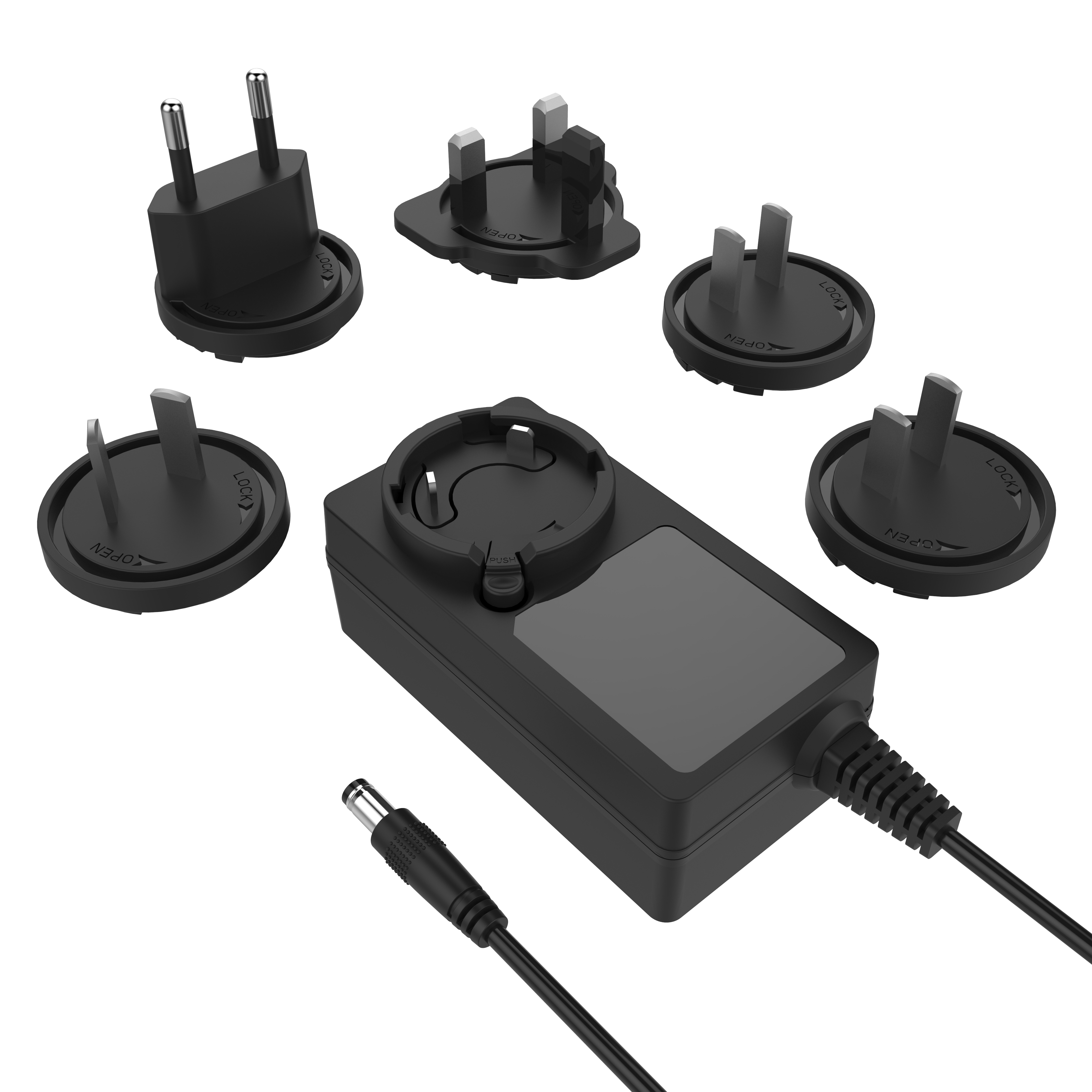 12v 3a 24v 1.25a 2a interchangeable adapter removeable US EU UK AU plug adaptor with EN62368/61558 UL CE GS SAA KC PSE