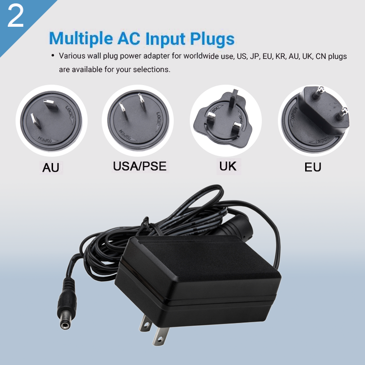 5V 9V 12V 15V 24V 3A 4A 5A 6A SMPS Interchangeable Plug Power Adapter Supply Switch ACDC Charger for POS Machine