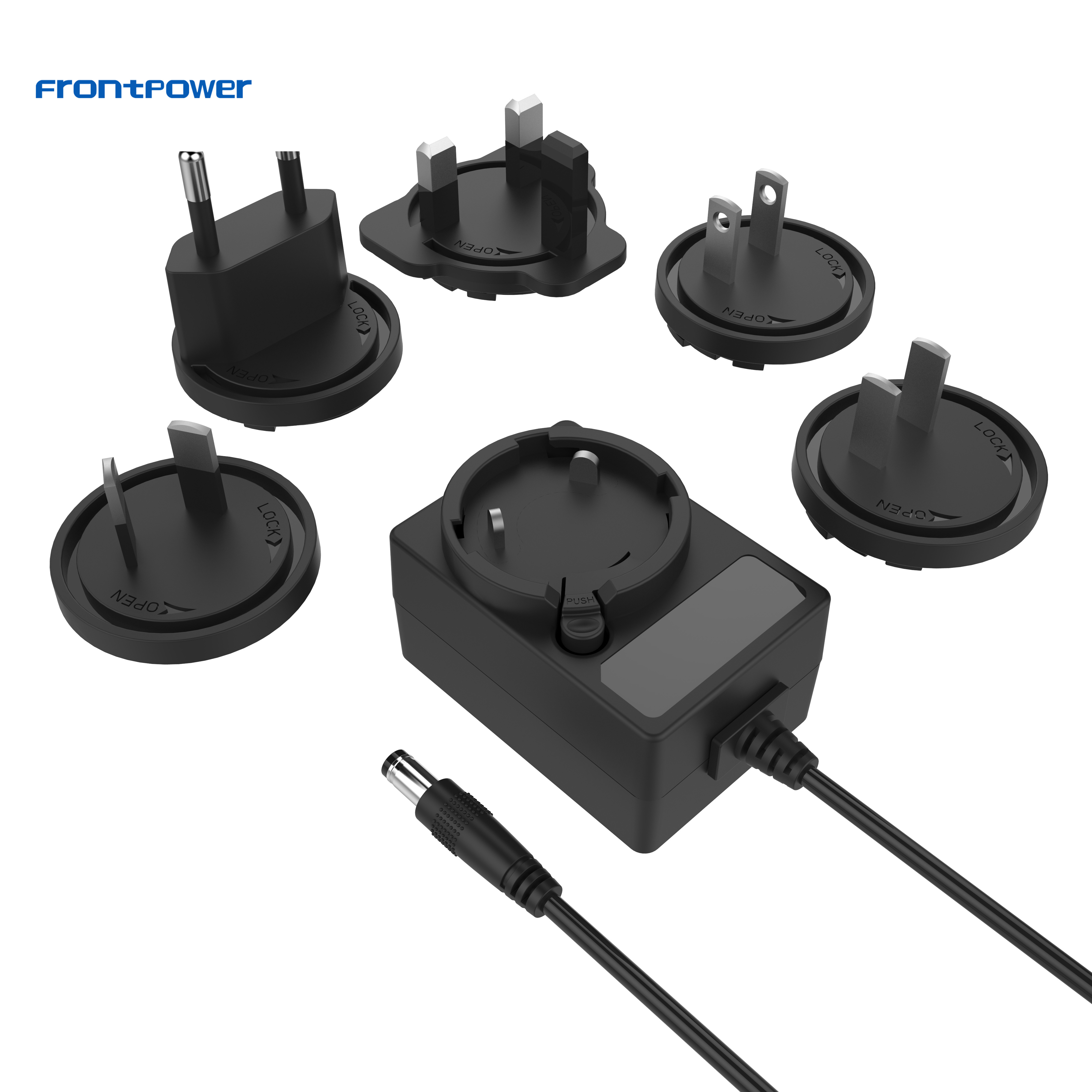 free sample 12v1a 24v 0.5a interchangeable plug adapter with UL CE GS SAA KC FCC PSE CCC approved