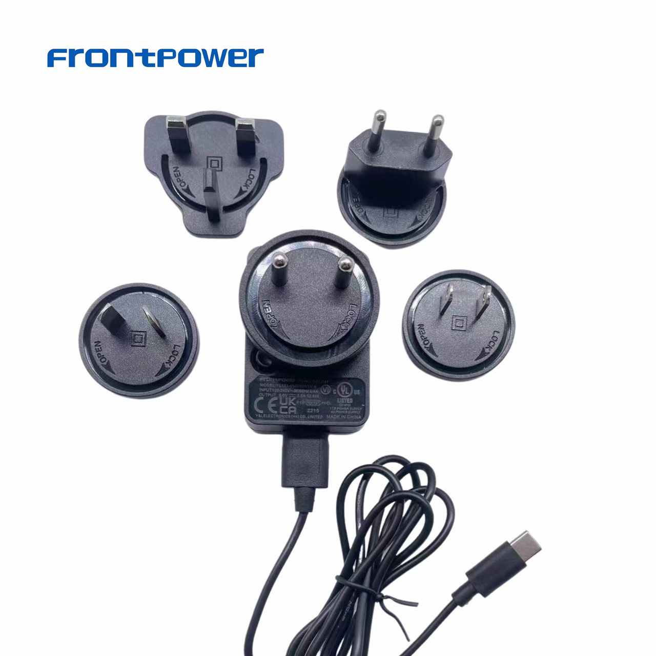 5V 2.5A 3A detachable type power adapter with US/UK/EU/AU/IN plug with BIS UL UKCA CE GS SAA certification