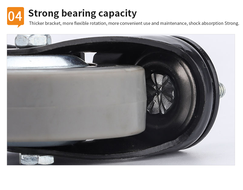 3 inch light screw rubber brake universal single brake caster