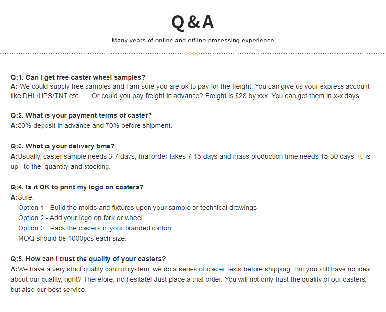 3 inch light screw rubber brake universal single brake caster