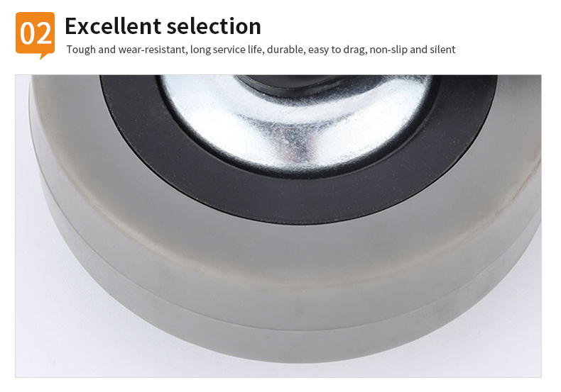 3 inch light screw rubber brake universal single brake caster