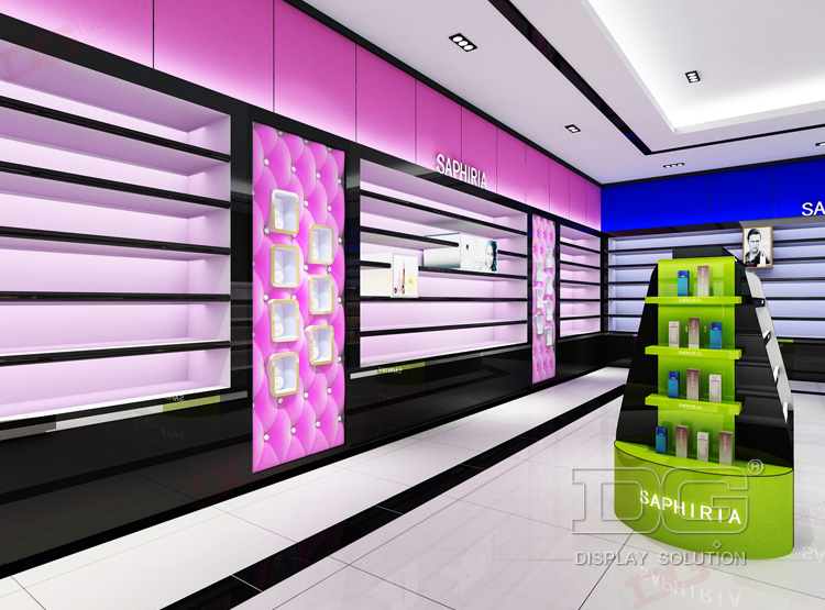 Cosmetic Store Wooden Cosmetic Display Showcase