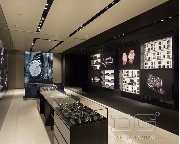 DG Showcase Luxury Black Wooden Glass Watch Display Showcase From China