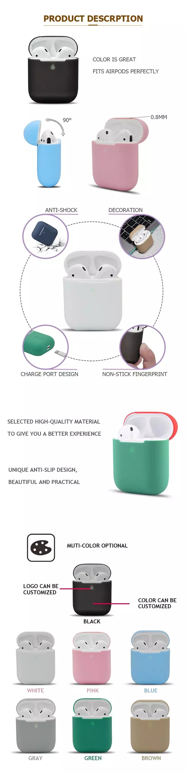 WJM - Custom Silicone Airpod Case With Anti-Scratch