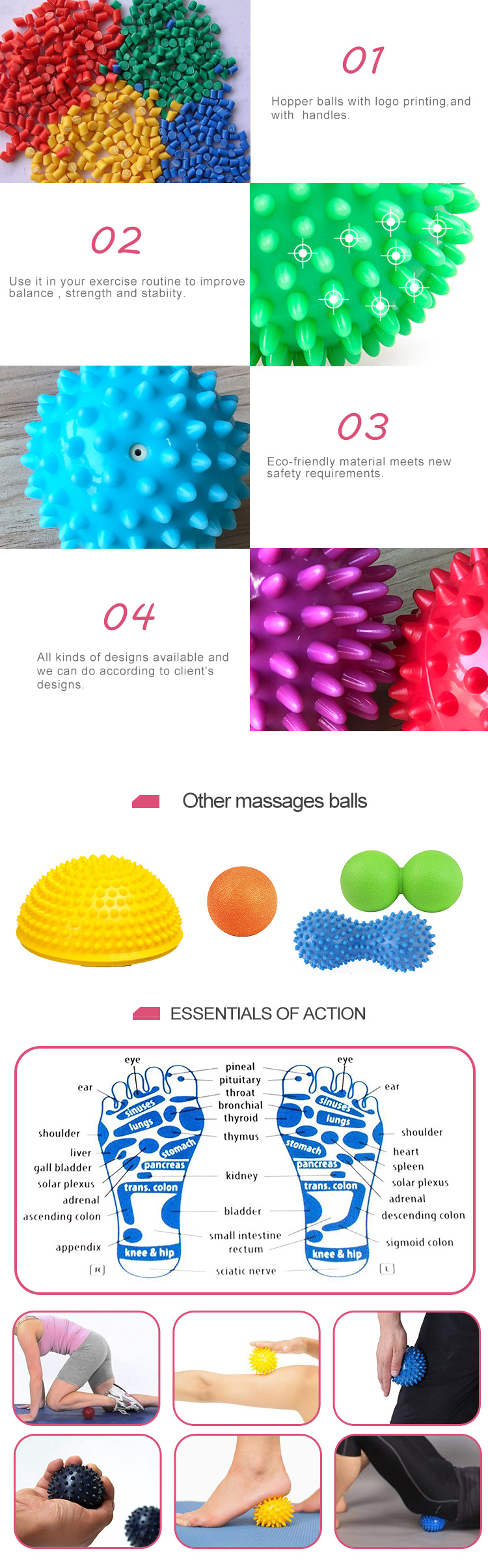 Eco-friendly PVC Small Hard Hand Massage Ball