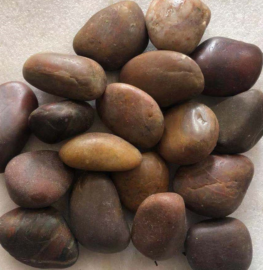 مصنعي أحجار الحصى المصقولة البسيطة ذات اللون الأحمر والبني المخصصة من الصين | First Stone