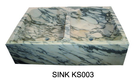 Fregadero de cocina de mármol verde de calidad KS003 | Fabricante First Stone