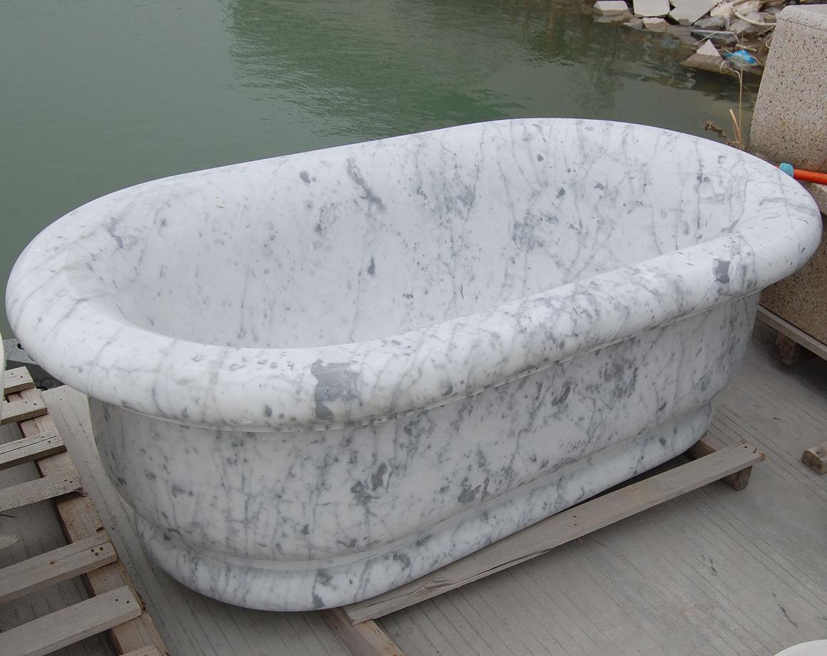  Quality Stone Bathtub Carrara White Marble Honed MVS031 Manufacturer | First Stone 
