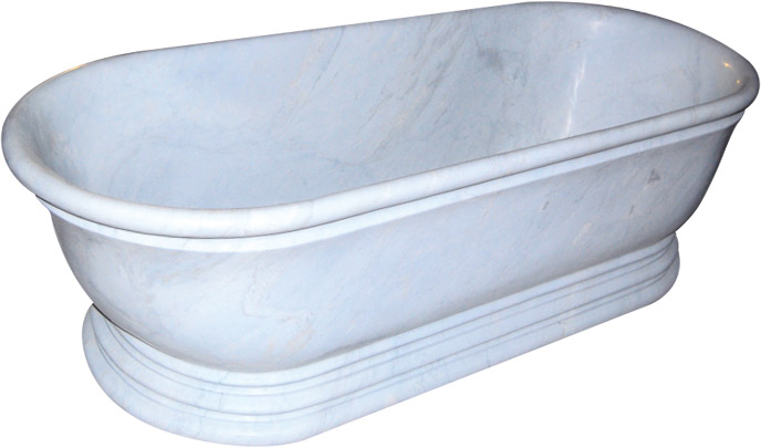 Bañera de piedra personalizada de mármol blanco pulido MVS036, fabricantes de China | First Stone