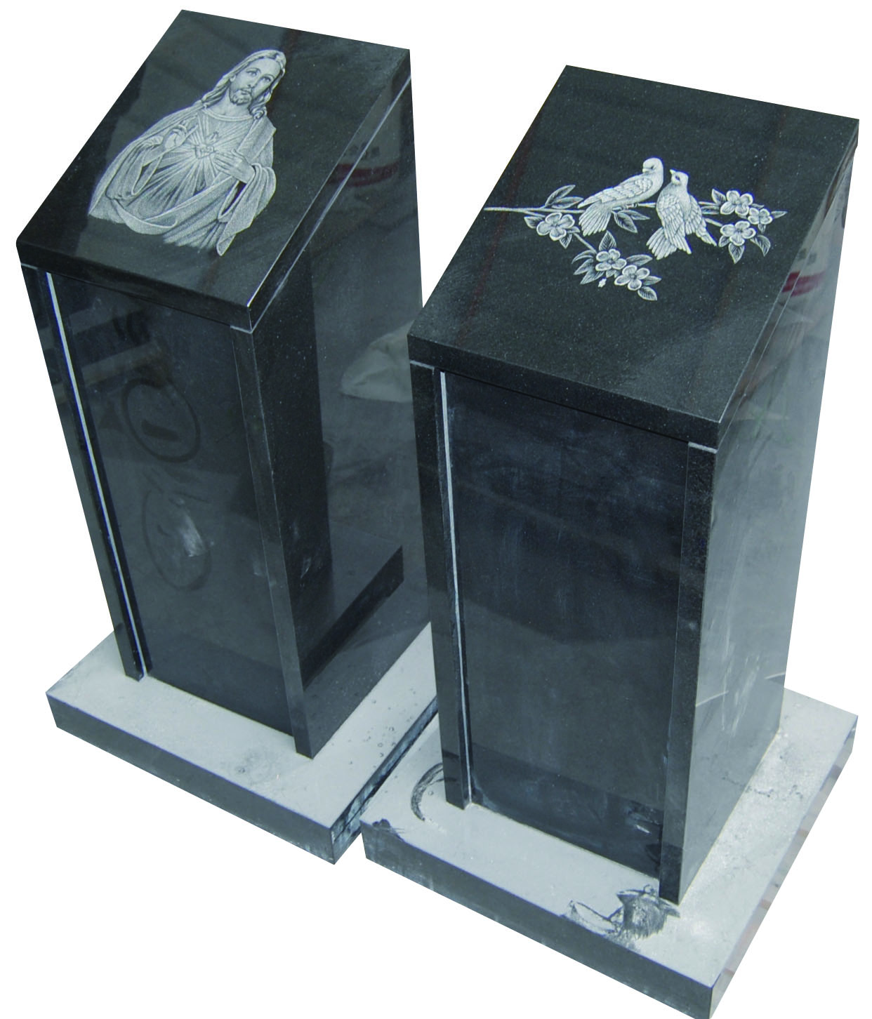 Lápida de cementerio de granito gris de calidad, lápida GME033, fabricante | First Stone