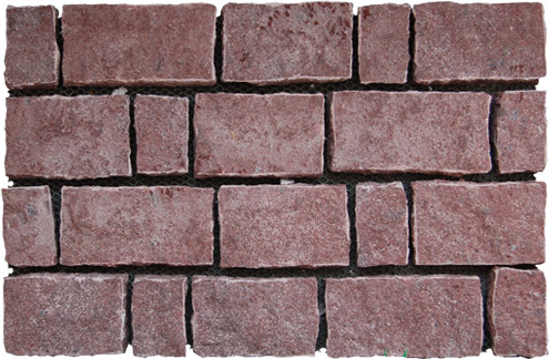 حجر شبكي عالي الجودة مستطيل الشكل من حجر البورفيري الأحمر الطبيعي HZR 26A Z | شركة First Stone