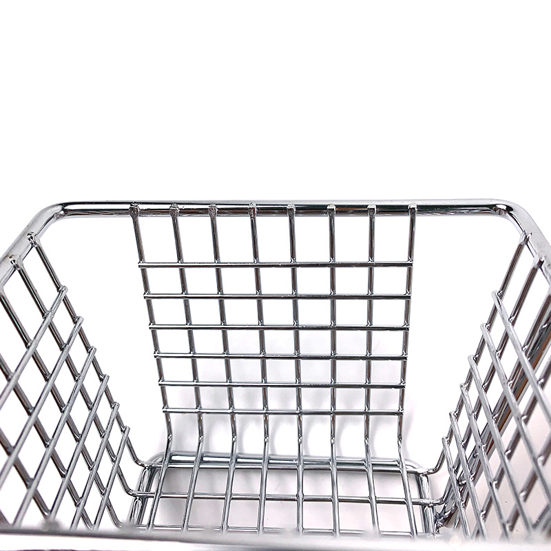 Mini cesta para fre&iacute;r, cestas rectangulares de alambre cromado dorado para fre&iacute;r patatas fritas