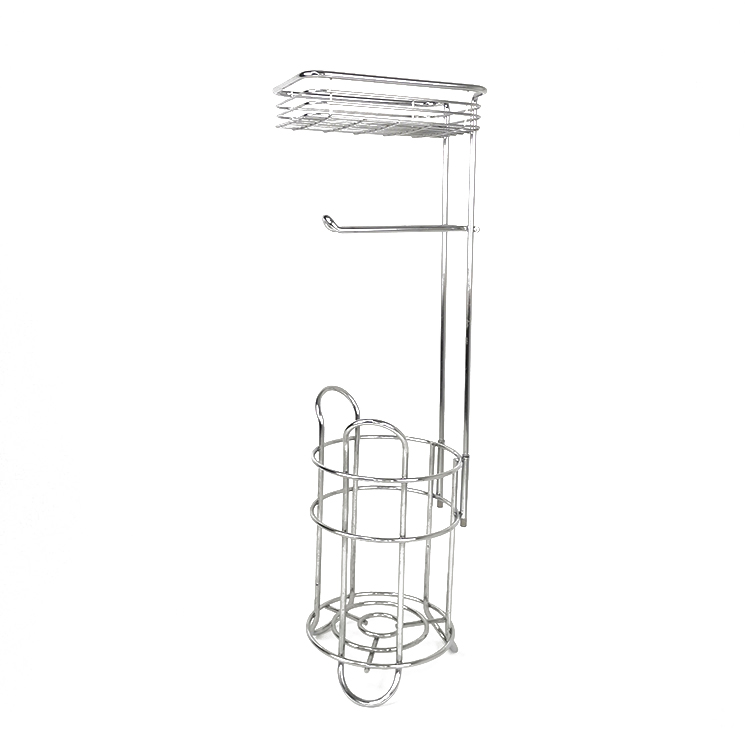 Soporte dispensador de rollo de papel de almacenamiento para ba&ntilde;o, soporte para papel de cocina de pie cromado, soportes de papel higi&eacute;nico