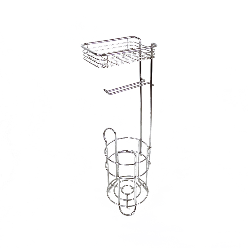 Soporte dispensador de rollo de papel de almacenamiento para ba&ntilde;o, soporte para papel de cocina de pie cromado, soportes de papel higi&eacute;nico
