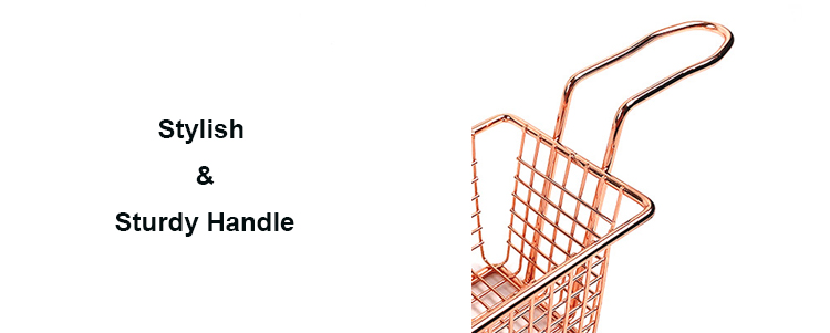 Cestas para patatas fritas de acero inoxidable, cesta para fre&iacute;r, cesta para fre&iacute;r patatas fritas peque&ntilde;as de cobre port&aacute;til personalizada, Mini cesta para fre&iacute;r patatas fritas