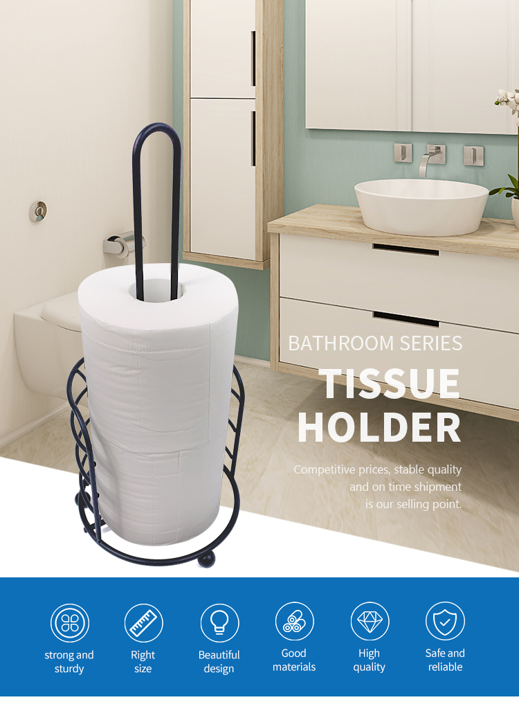 Nordic Modern Paper Holders Metal Rack Stand Black Bathroom Kitchen Tissue Roll Toilet Paper Towel Holder