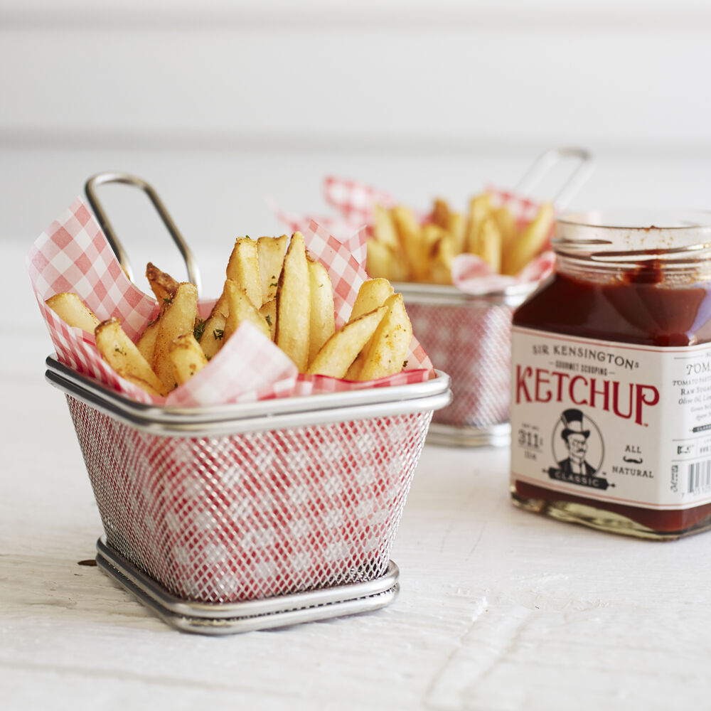 Cesta para patatas fritas, peque&ntilde;a cesta para freidora de mesa de cocina, cesta para servir patatas fritas de acero inoxidable