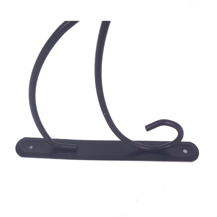 Soporte montado en la pared, soporte de planta de hierro negro, gancho de Metal para plantas, cestas colgantes, comederos para pájaros, maceteros, linternas, campanillas de viento