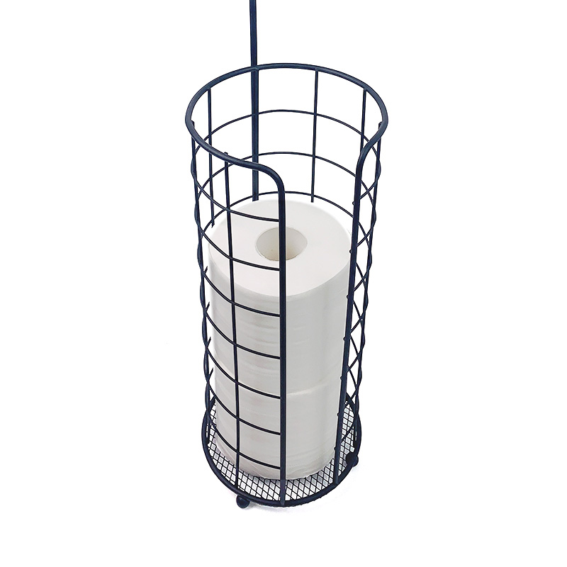 Modern Bathroom Metal Tissue Roll Stand Black Toliet Paper Towel Holders Toilet Paper Roll Holder Stand for 3 Rolls