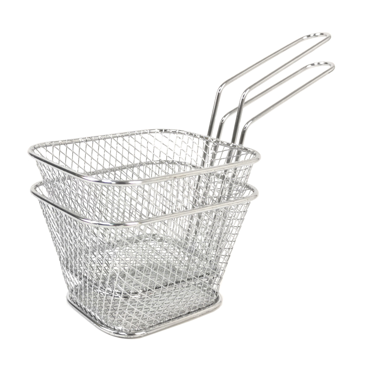 Cesta para patatas fritas, peque&ntilde;a cesta para freidora de mesa de cocina, cesta para servir patatas fritas de acero inoxidable