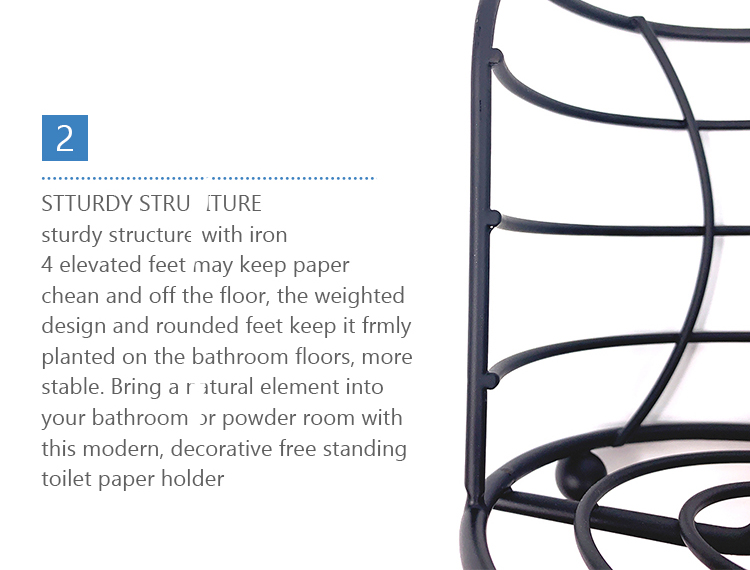 Nordic Modern Paper Holders Metal Rack Stand Black Bathroom Kitchen Tissue Roll Toilet Paper Towel Holder