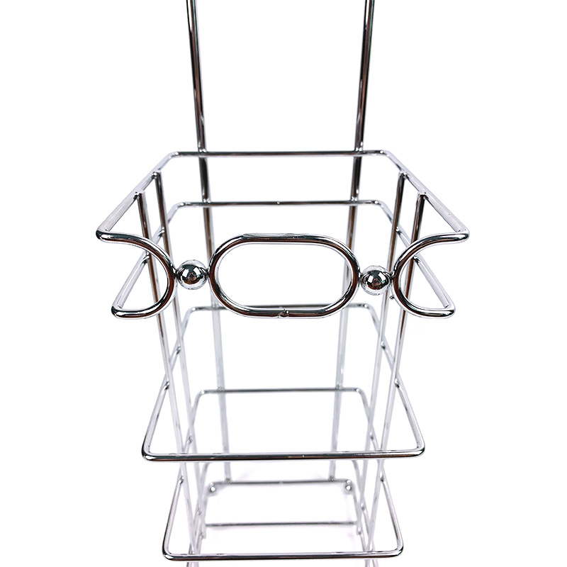 Standing Kitchen Tissue Roller Stand Metal Bathroom Toilet Roll Paper Holder with Reserve