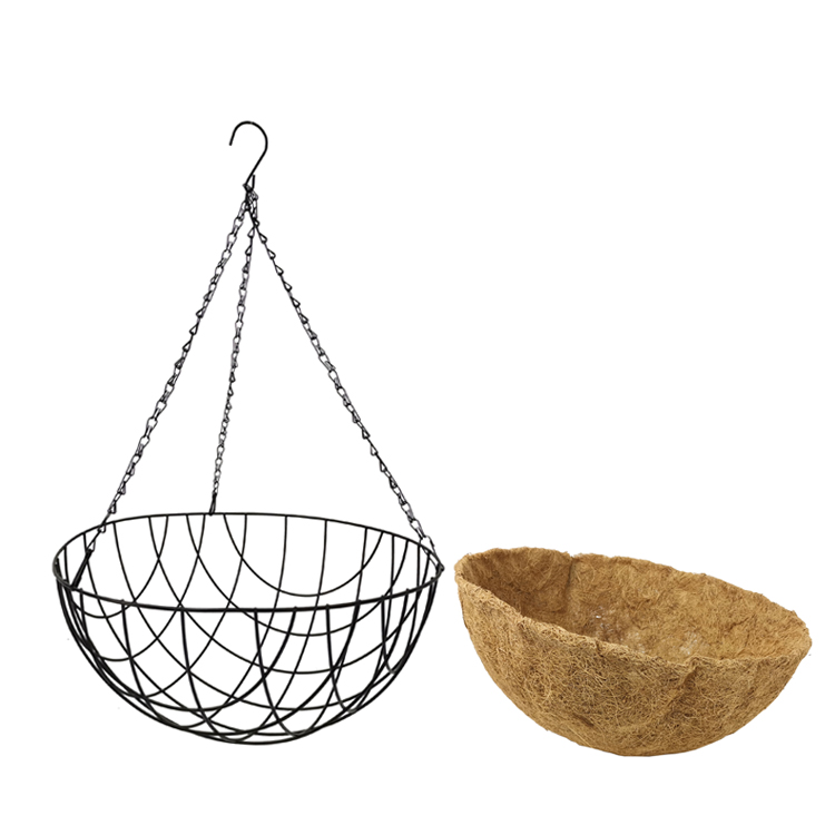 Cesta colgante para plantas con revestimiento de coco para porche y jard&iacute;n al aire libre, maceta barata para flores, cestas colgantes extra grandes, cestas colgantes de 16 pulgadas