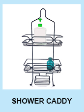 Without Drilling Hanging Shampoo 2 tier Bathroom Basket Organizer Metal Black Storage Shower Shelf Rack Shower Caddy