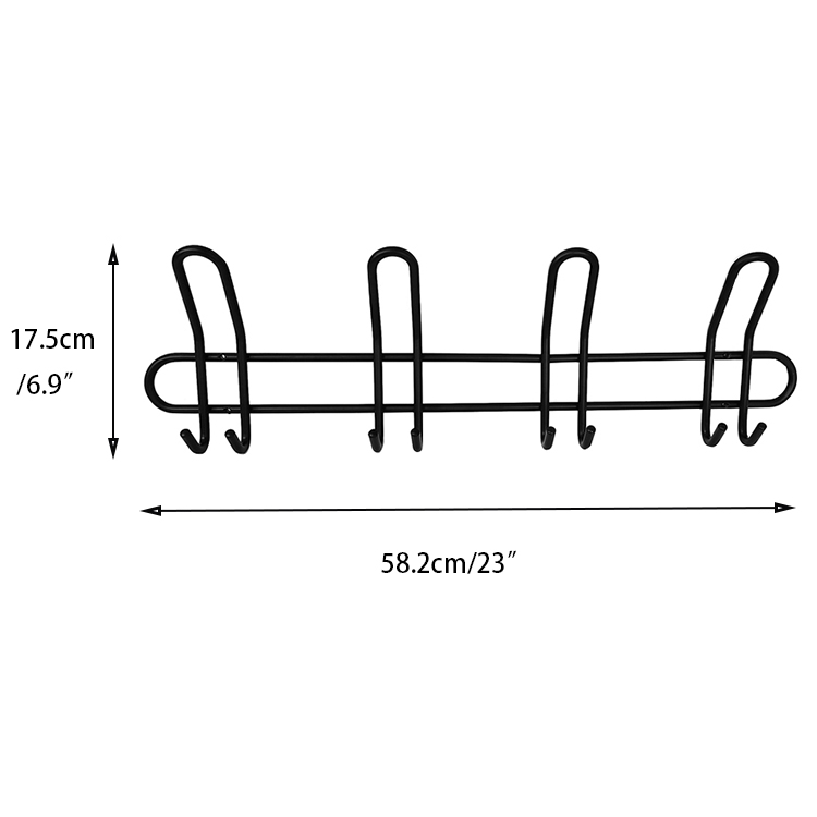 Hevy Duty Clothes Hanger Rack Black Metal Clothes Hanger Wall Mount Coat Hook