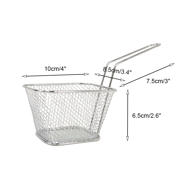 Cesta para patatas fritas, peque&ntilde;a cesta para freidora de mesa de cocina, cesta para servir patatas fritas de acero inoxidable