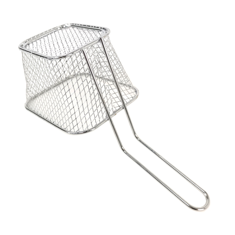 Cesta para patatas fritas, peque&ntilde;a cesta para freidora de mesa de cocina, cesta para servir patatas fritas de acero inoxidable