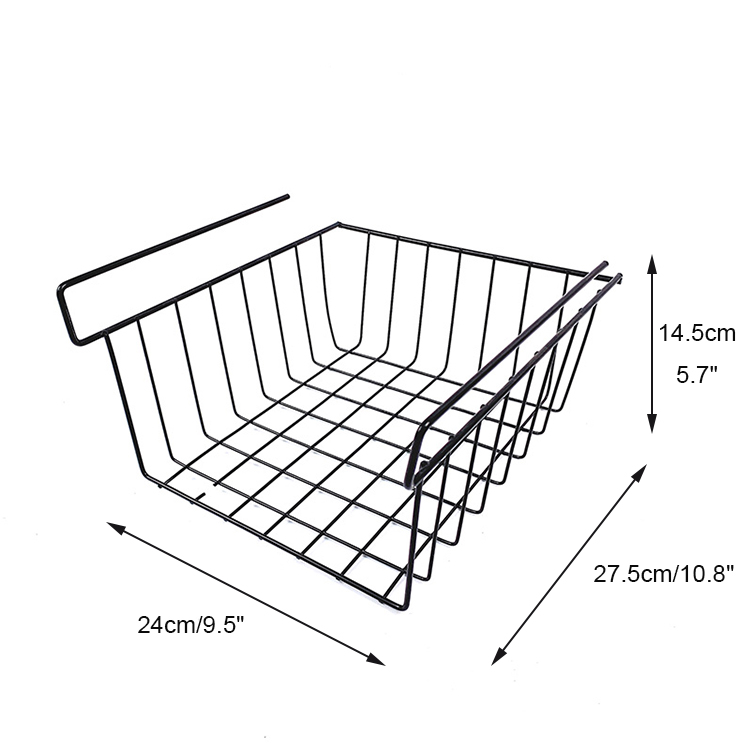Home Bathroom Kitchen Cabinet Hanging Mesh Storage Organization Under Shelf Wire Metal Iron Baskets