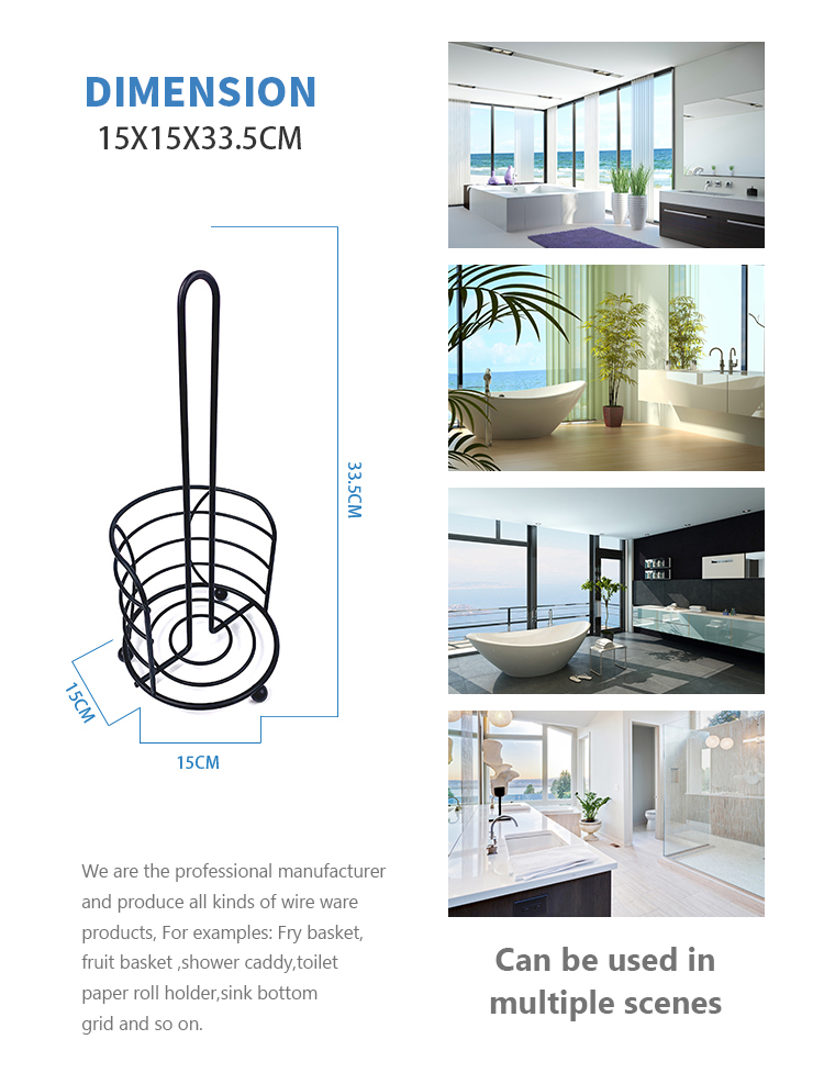 Nordic Modern Paper Holders Metal Rack Stand Black Bathroom Kitchen Tissue Roll Toilet Paper Towel Holder