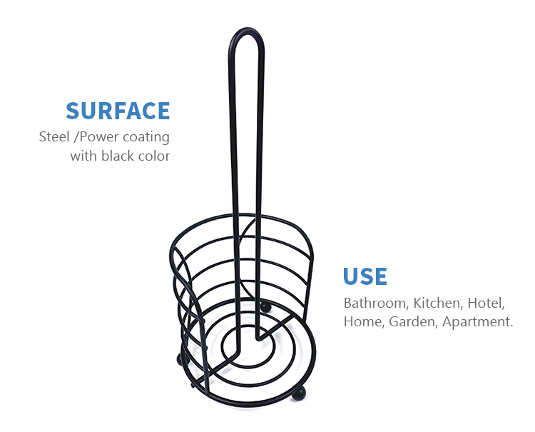 Nordic Modern Paper Holders Metal Rack Stand Black Bathroom Kitchen Tissue Roll Toilet Paper Towel Holder