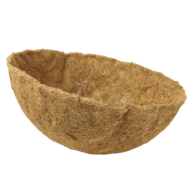 Revestimiento de fibra de coco biodegradable de 10, 12, 14 y 44 pulgadas, macetas de coco, revestimiento de fibra de coco cuadrado medio redondo, cestas colgantes de metal, revestimiento de coco
