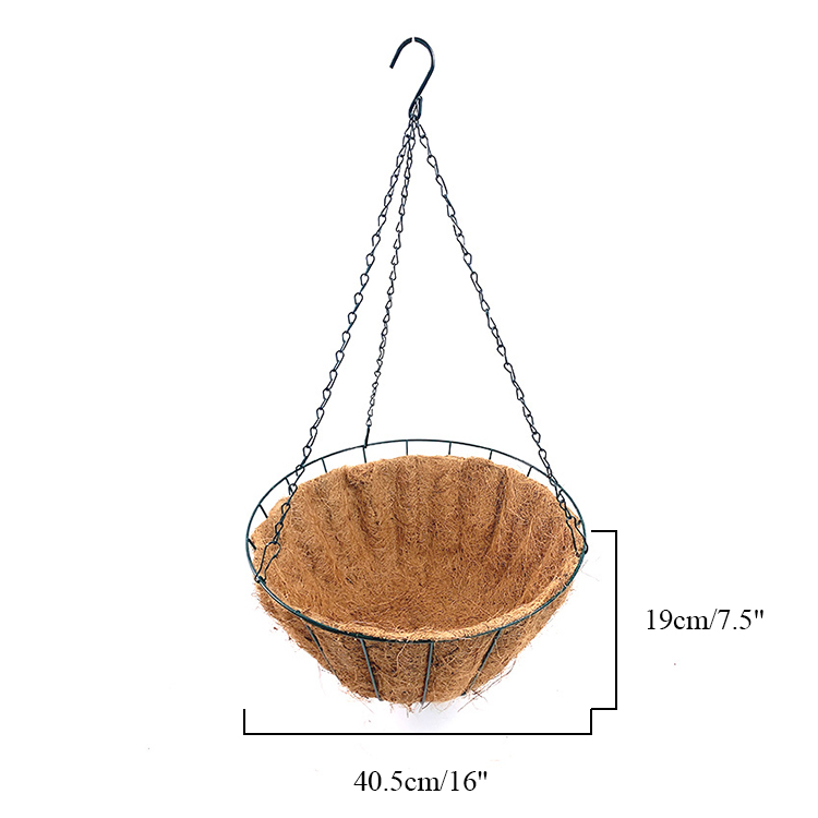 Herramienta para plantas de jardín al aire libre, cesta con revestimiento de Coco de 10/12/14/16 pulgadas, cestas colgantes de Coco de forma redonda