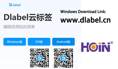 Giao diện website Dlabel, chọn tải phần mềm kết nối máy in cho Windows
