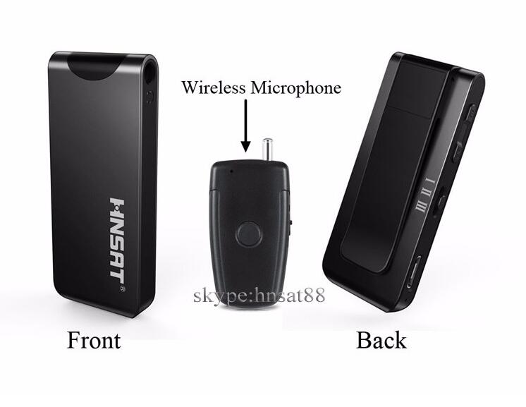 product-8GB 80meters wireless conceal recording MP3 player device With clip and wireless microphone