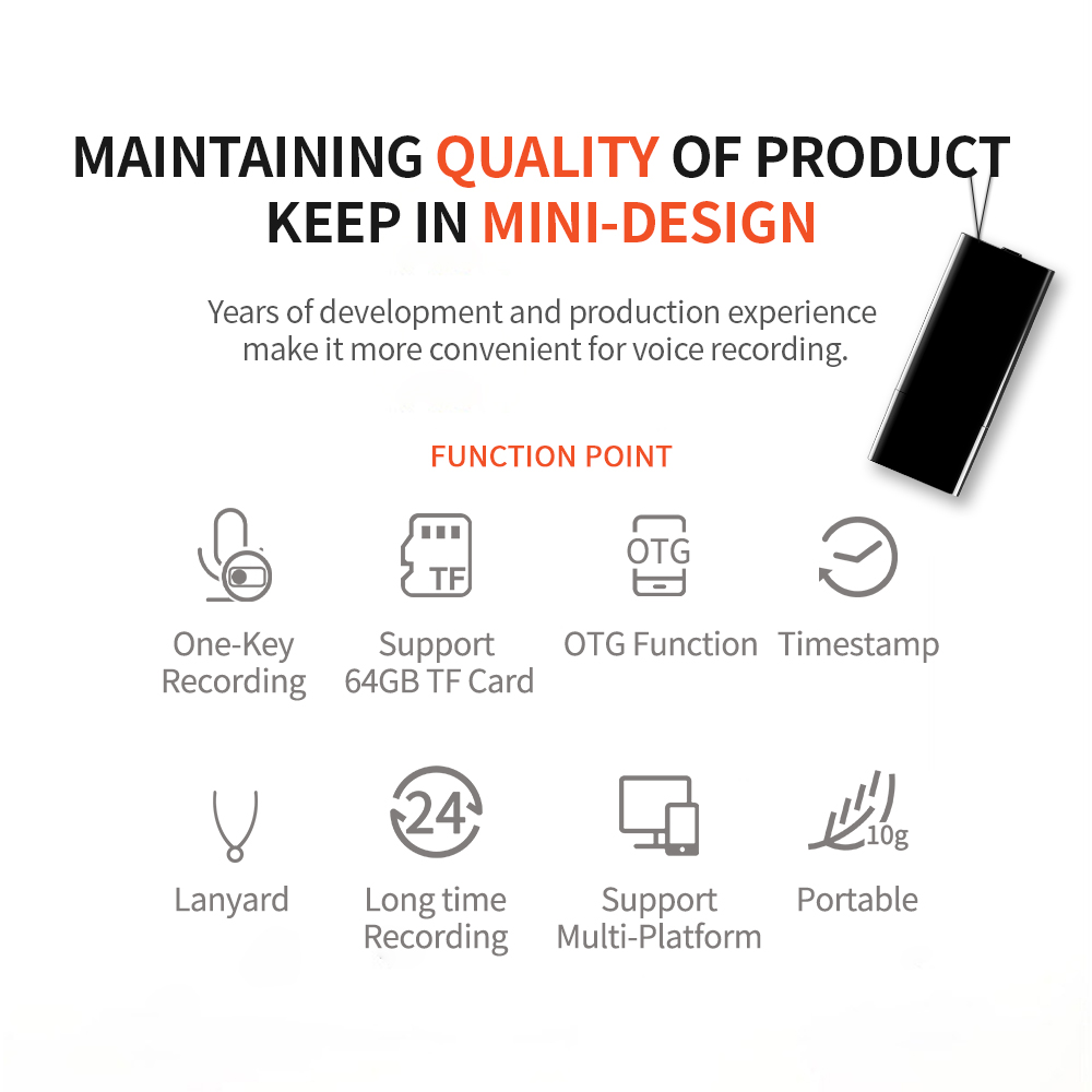 product-Hnsat-Best Selling Secret rechargeable spy voice recorder sound recorder micro Voice Activat-1