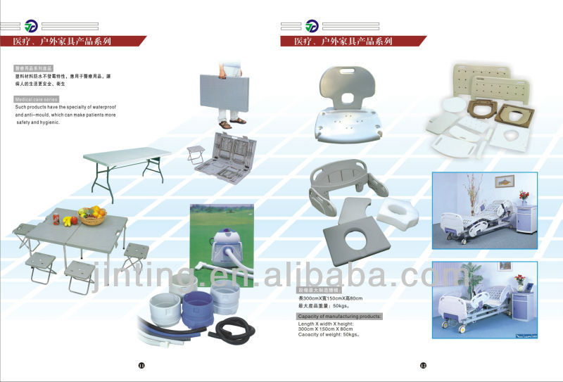 New blow model easy assembly plastic bathing chair for hospital