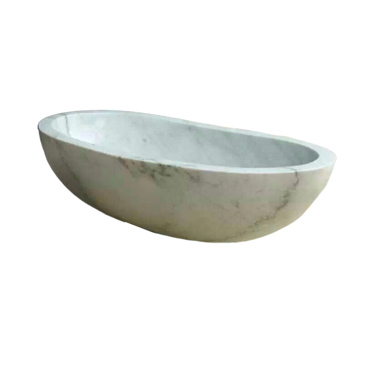Cheap White Marble Stone Bathroom Bath Tub Round Bathtub