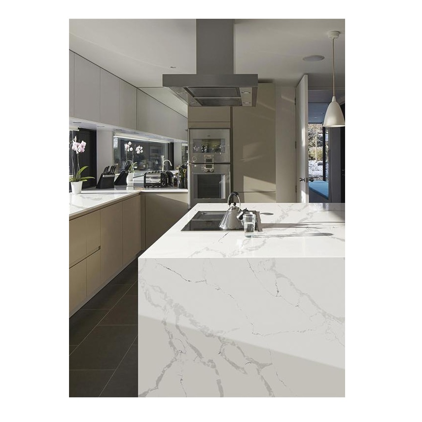 Calacatta White Engineered Quartz Kitchen Counter Top Slab Price