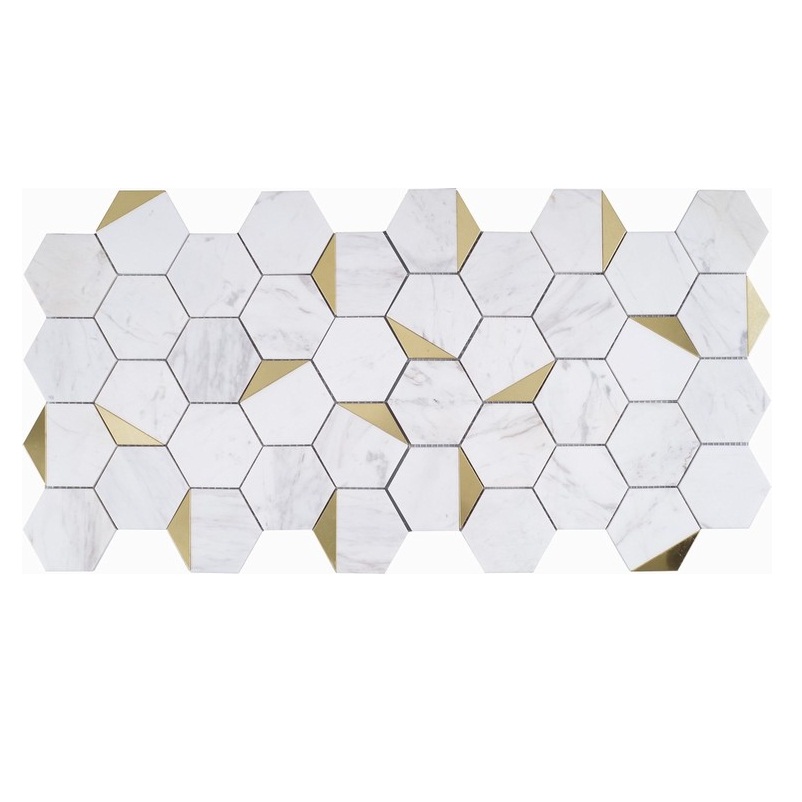 White Flower Water Jet Marble Mosaic Tile 30X30