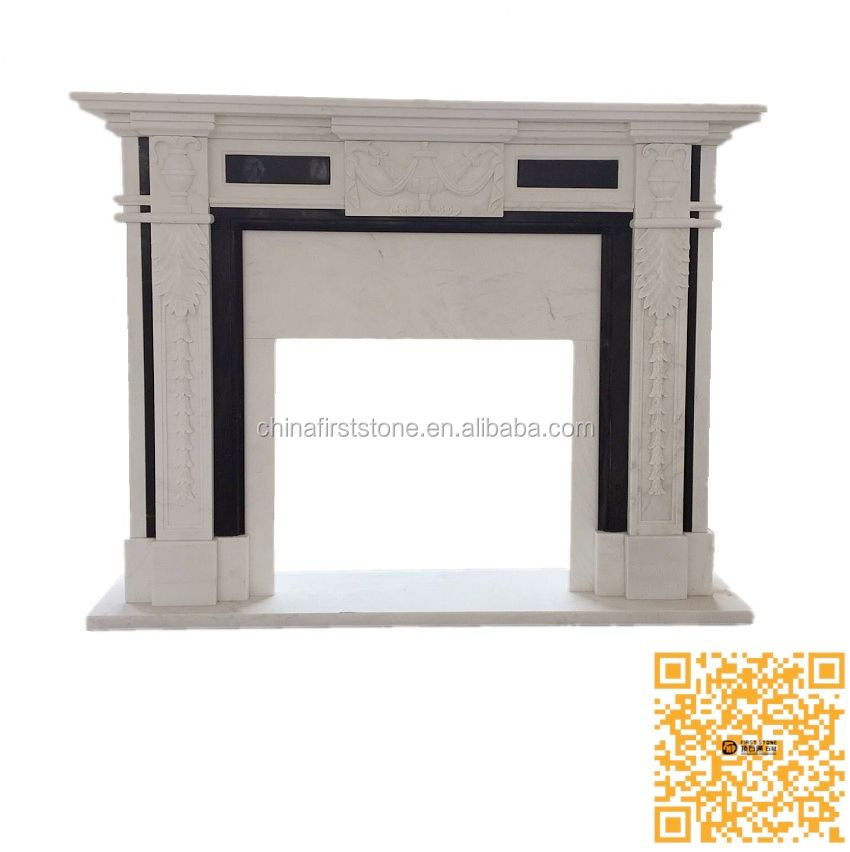 2022-01 MX004-3 Hot Sales High Quality Customized Decoration White And Red Marble European Electric Fireplace With Mantle Indoor