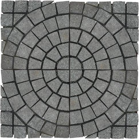 2021 Hot Selling HZM-137 Mixed Color Granite Round Design Garden Paving Stone